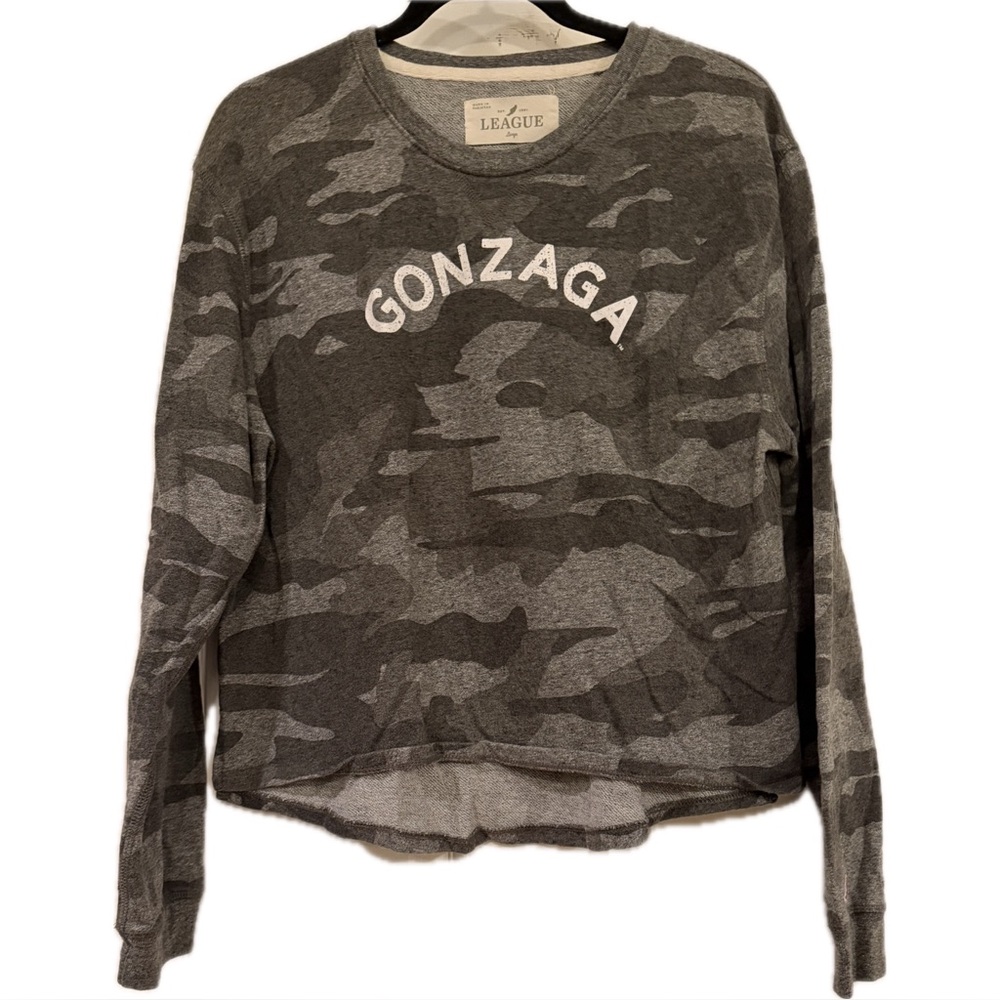 League Gray Camouflage Gonzaga Sweatshirt Size Large